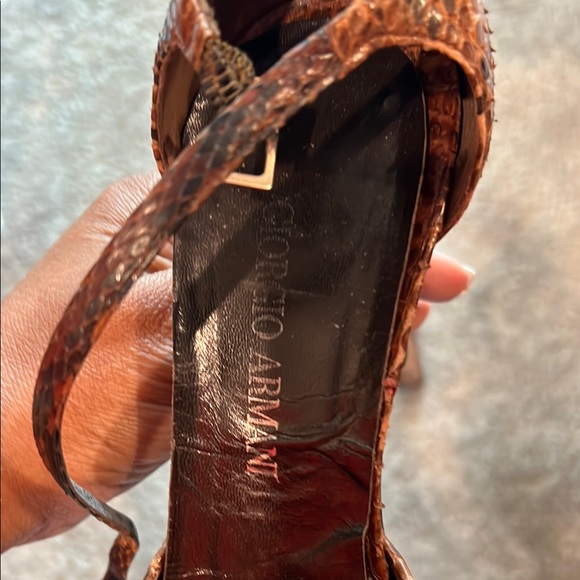 Giorgio Armani Brown Snakeskin Women Shoes - Picture 2 of 14